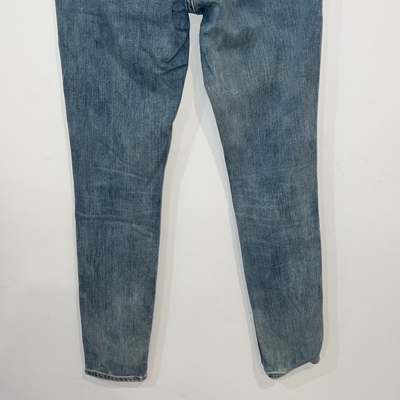 Denim Forum Blue Distressed Lola high rise skinny crop raw hem jeans size 29 - Picture 9 of 14